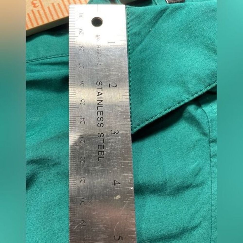 y2k Express Design Studio Shirt Dress W/4 Teal Green 3/4 Sleeve Knee Ln - Picture 7 of 14